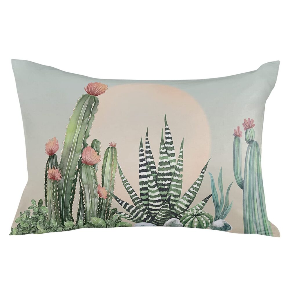 1550 Pillow Covers 24x36 Inch - Body Cactus Sunset Soft Brushed Microfiber